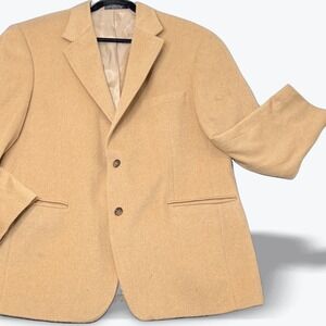 Italian Woven Camel‎ Hair Fabric Salvage From Damaged Gianfranco Ruffini Blazer